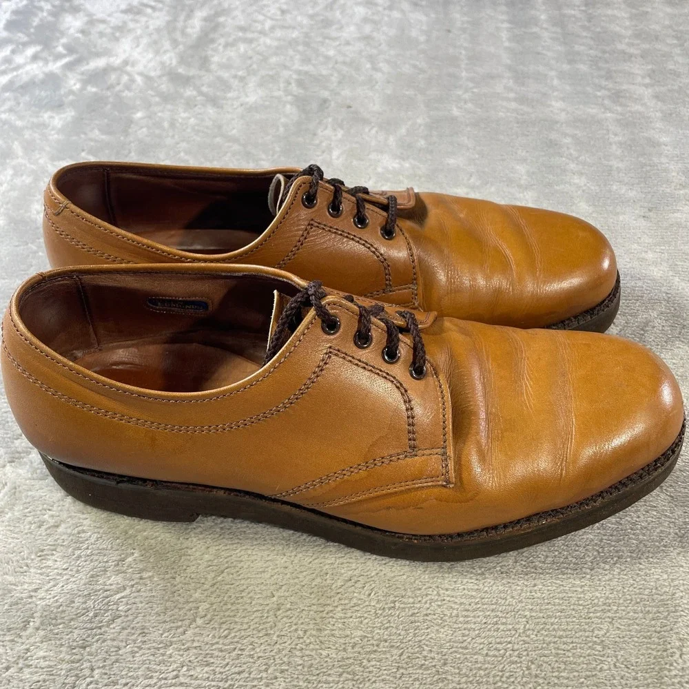 Allen Edmonds Rover Derby Shoes Mens 9 Tan Leather Comfort Office Preppy USA